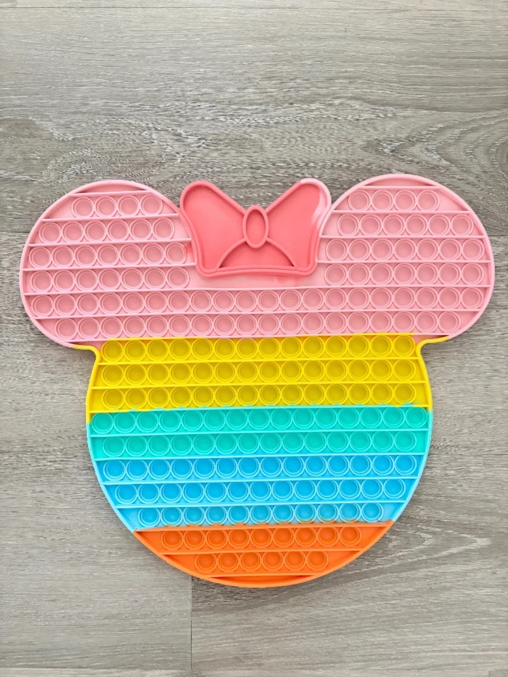 LARGE Disney Minnie Mouse Rainbow Silicone Pop It Sensory Fidget Toy Stress XL